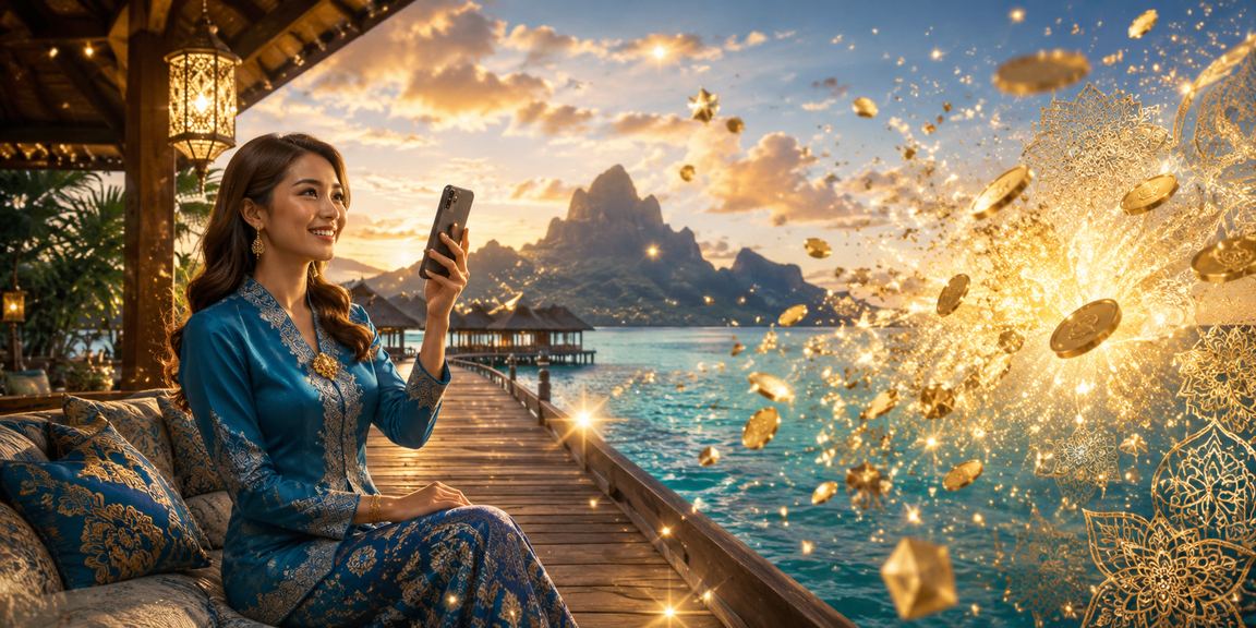 Pengguna berbaju kurung di Sabah mengakses kasino dalam talian melalui peranti mudah alih